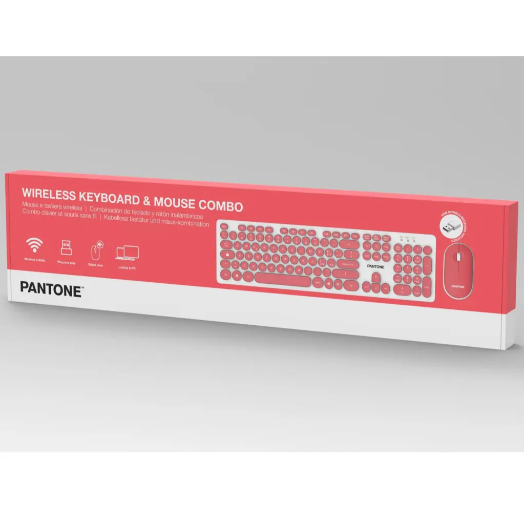Celly Pantone Kit Mouse e Tastiera Pink PT-MK004S.webp