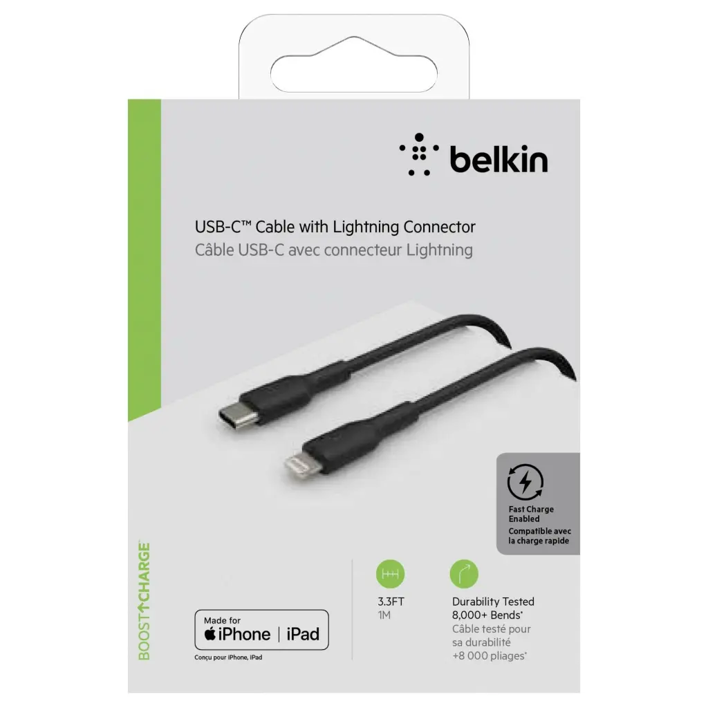 Belkin Cavo Dati Type-C to Lightning 1m Black (MFI) CAA003BT1MBK.webp