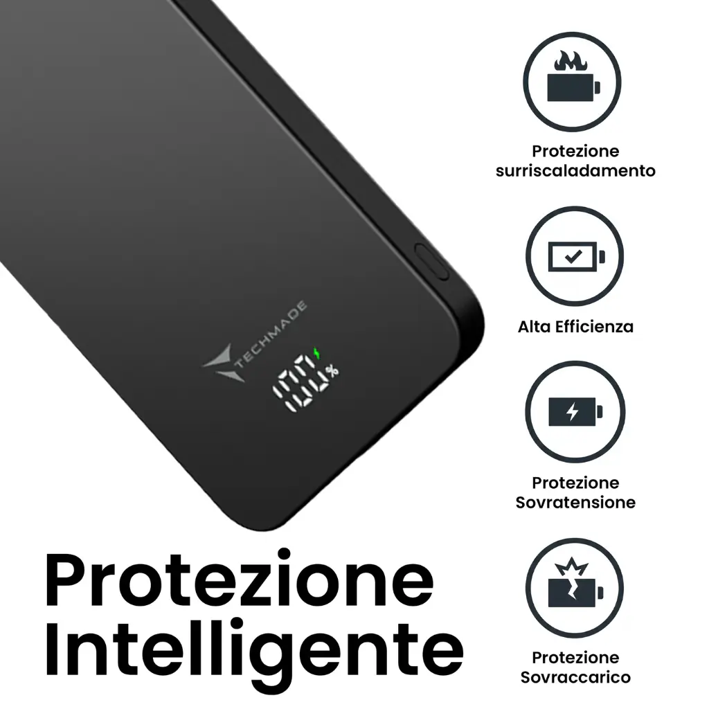 Techmade Power Bank 5000 mAh Magsafe e USB-C Black TM-SP3112-BK.webp