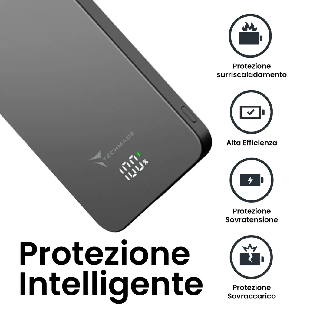 Techmade Power Bank 5000mAh Magsafe e USB-C Gray (TM-SP3112-GY).webp