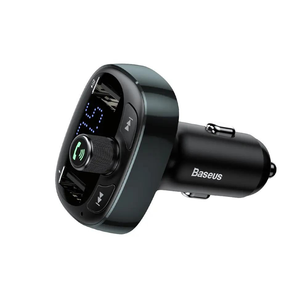 Baseus Trasmettitore Bluetooth FM per Auto Shaped S-09 Black CCMT000301.webp