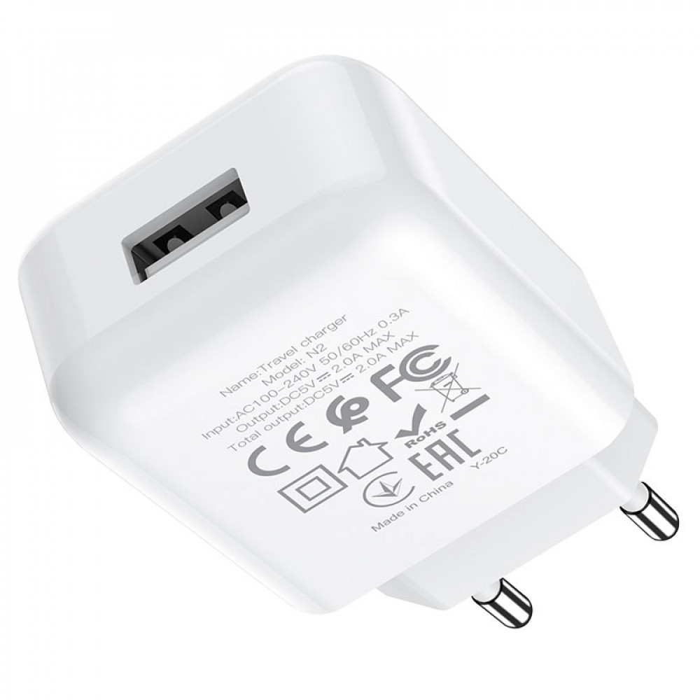 Caricabatteria USB Hoco 2.1A white N2.U