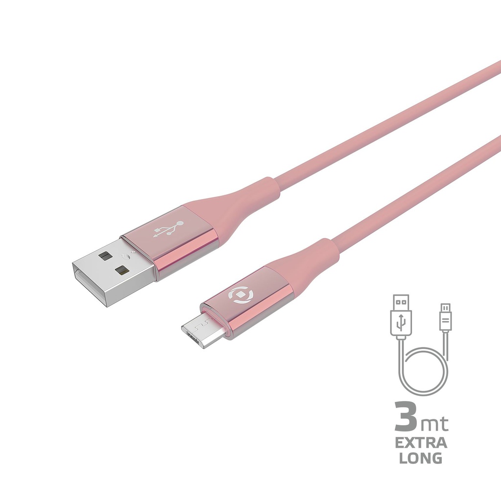 Cavo dati Lightning Celly USBLIGHTCOL3MPK 3mt pink