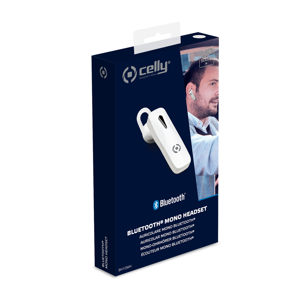 Auricolare bluetooth Celly mono headset white BH10WH