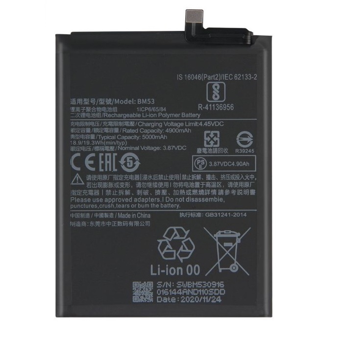 Xiaomi Batteria service pack Mi 10T Mi 10T Pro BM53 46020000355Z