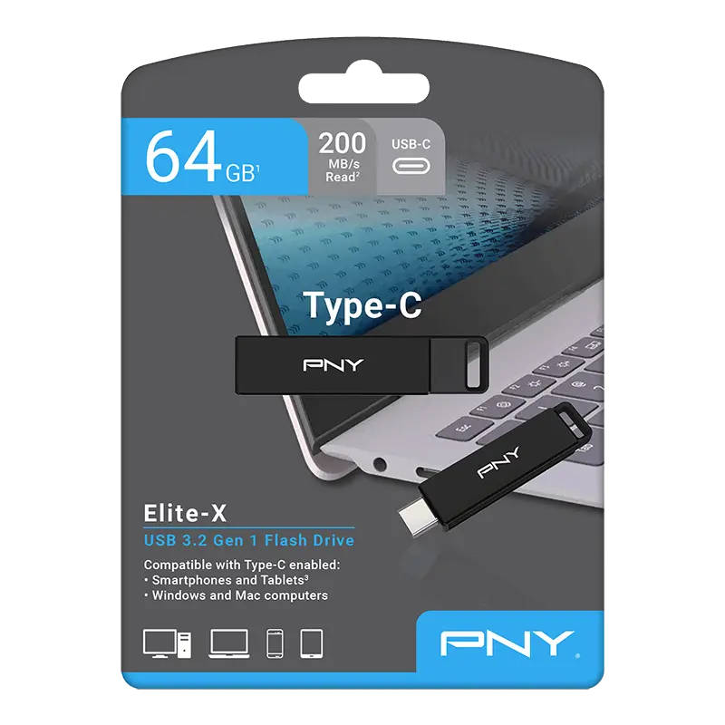 PNY Pen Drive 64GB 3.2 Type-C Elite-X P-FDI64GELTXC-GE.webp