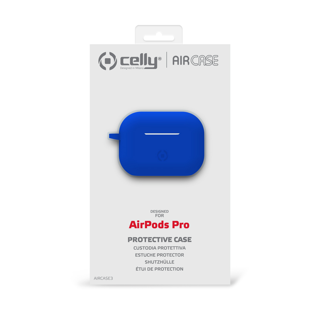Custodia Celly per Apple AirPods Pro blue con archetti sportivi AIRCASE3BL
