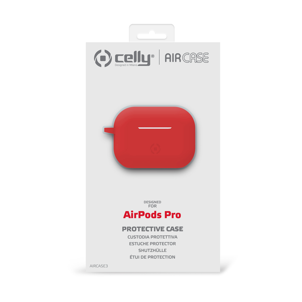 Custodia Celly per Apple AirPods Pro red con archetti sportivi AIRCASE3RD