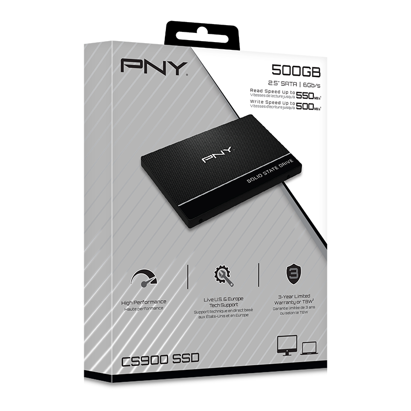 PNY SSD 500GB CS900 SATA III 2.5" SSD7CS900-500-RB.webp