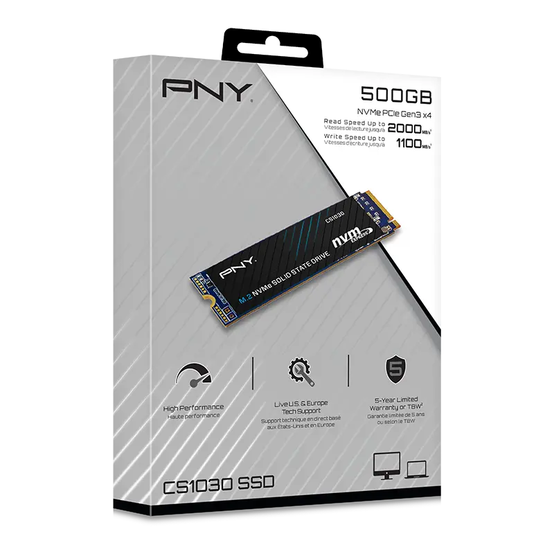 PNY SSD 500GB M.2 NVMe CS1030 M280CS1030-500-RB.webp