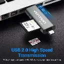 Vention Lettore Di Schede Esterno Multifunzione USB + USB-C + Micro-USB Gray CCJH0.webp