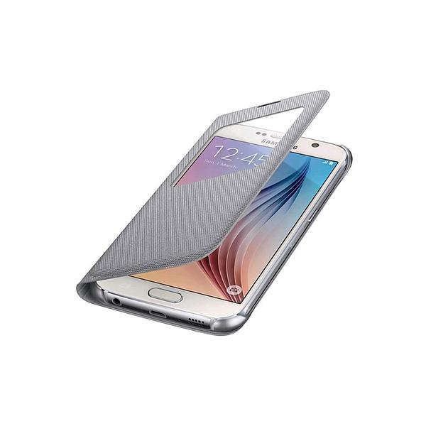 Custodia Samsung S6 S View Cover fabric silver EF-CG920BSEGWW