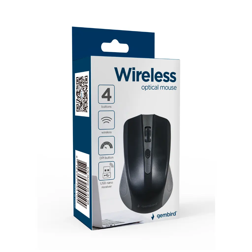 Gembird Mouse Wireless Space Grey Black MUSW-4B-04-GB.webp