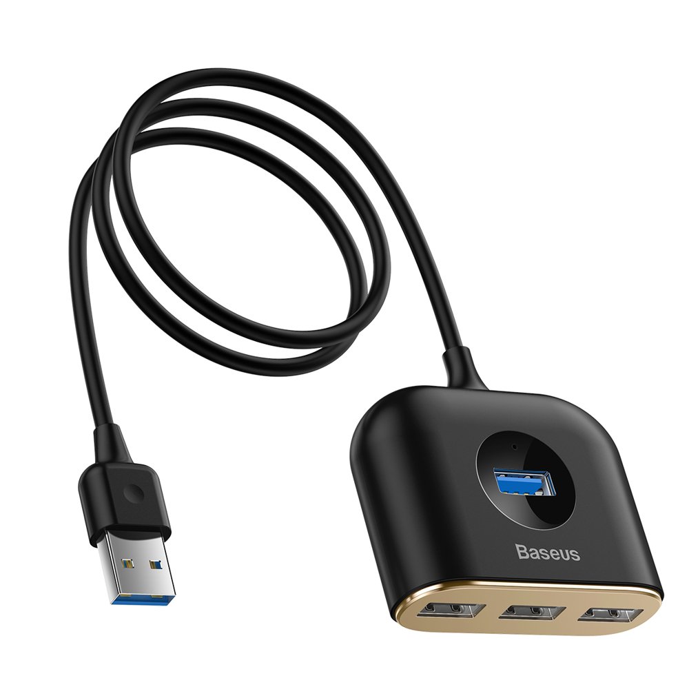 Hub USB Baseus 1x USB 3.0, 3x USB 2.0 square round black