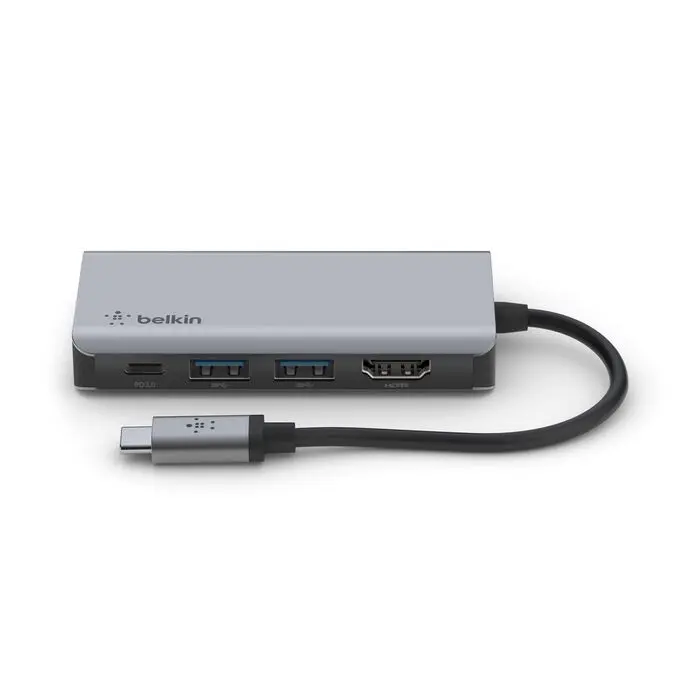 Belkin Hub Type-C 4 in 1 con 2 Porte USB 1 HDMI 1 PD Grey AVC006BTSGY.webp