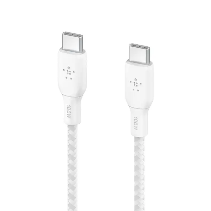 Belkin Cavo Dati Type-C to Type-C 100W 2 m In Nylon White CAB014BT2MWH.webp