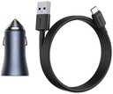 Caricabatteria auto USB Baseus 40W + 1 porta USB-C + cavo Type-C TZCCJD-0G dark grey