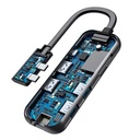 Hub USB-C Baseus 8 in 1 con 2 USB 3.0, 2 HDMI, 1 RJ45, 2 SD/MicroSD CAHUB-FZ0G black