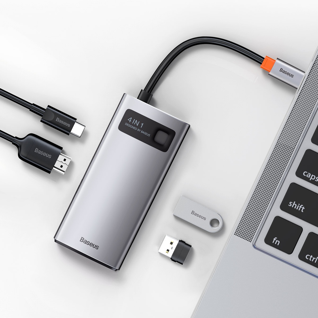 Hub Type-C Baseus 4 in 1 con 1 USB 3.0, 1 USB 2.0, 1 HDMI CAHUB-CY0G black