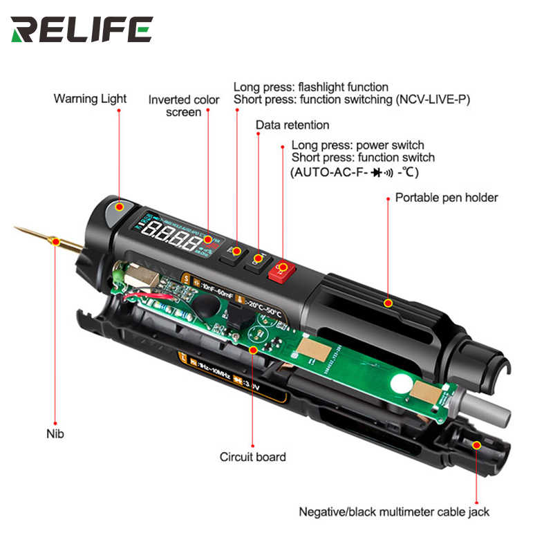 Multimetro Relife DT-01 mini portable a penna digitale 