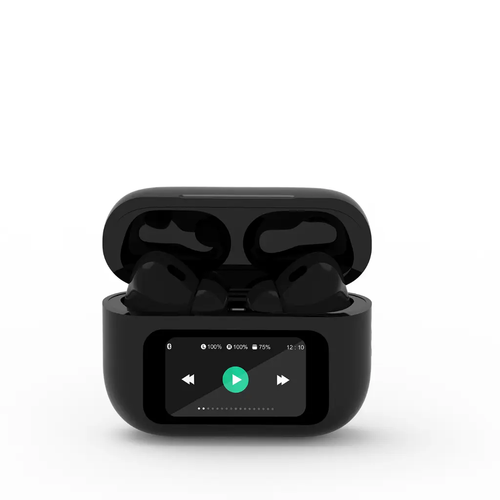 Techmade Auricolari Wireless Con Cancellazione Del Rumore e Display Black TWS-LCD-ANC-01BK.webp