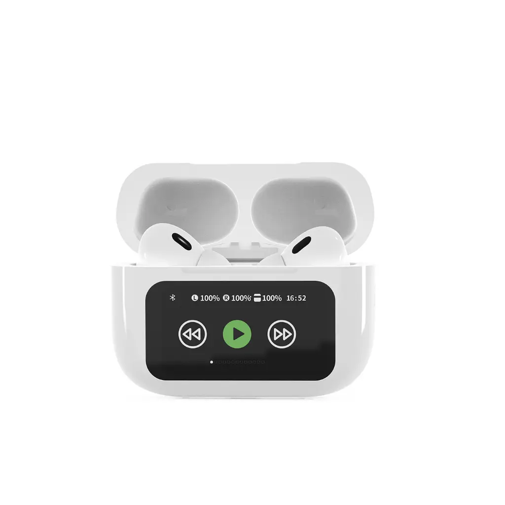Techmade Auricolari Wireless Con Cancellazione Del Rumore e Display White TWS-LCD-ANC-01W.webp
