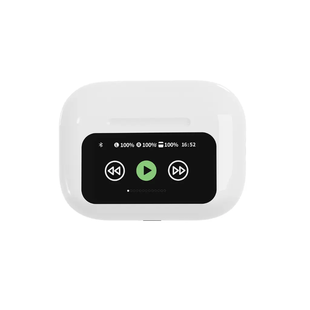 Techmade Auricolari Wireless Con Cancellazione Del Rumore e Display White TWS-LCD-ANC-01W.webp