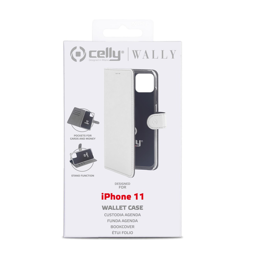 Custodia Celly iPhone 11 wallet case white WALLY1001WH