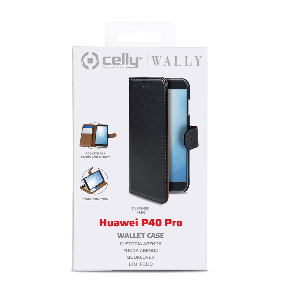 Custodia Celly Huawei P40 Pro wallet case black WALLY897