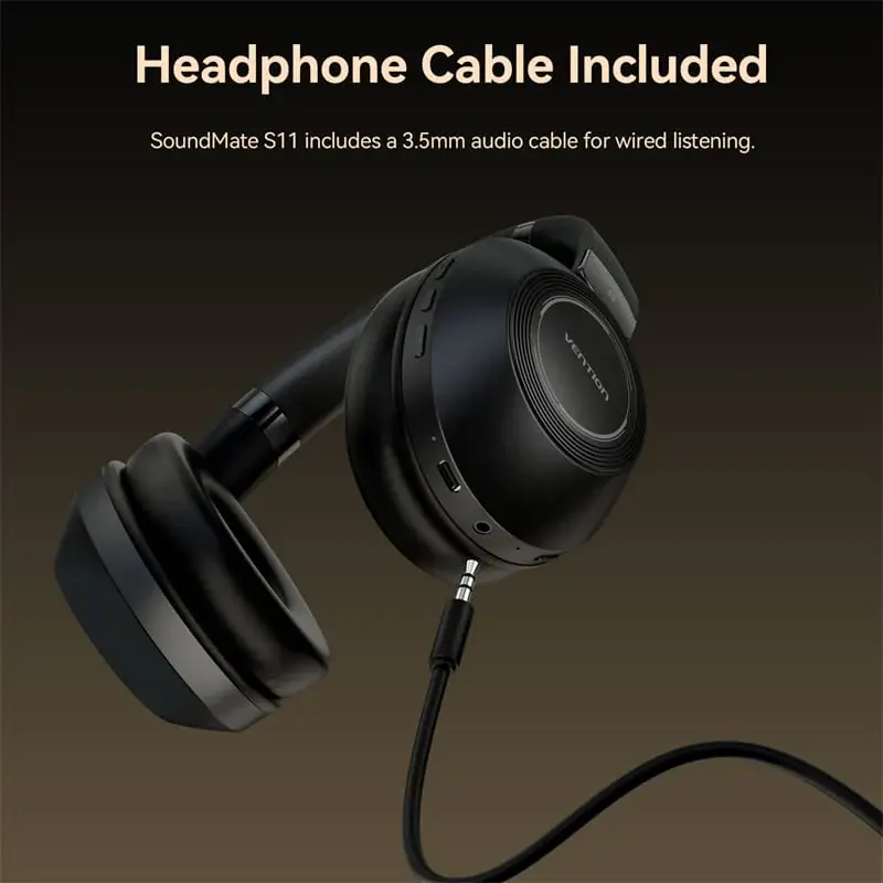 Vention Cuffie Wireless On-Ear SoundMate Black NBBB0.webp