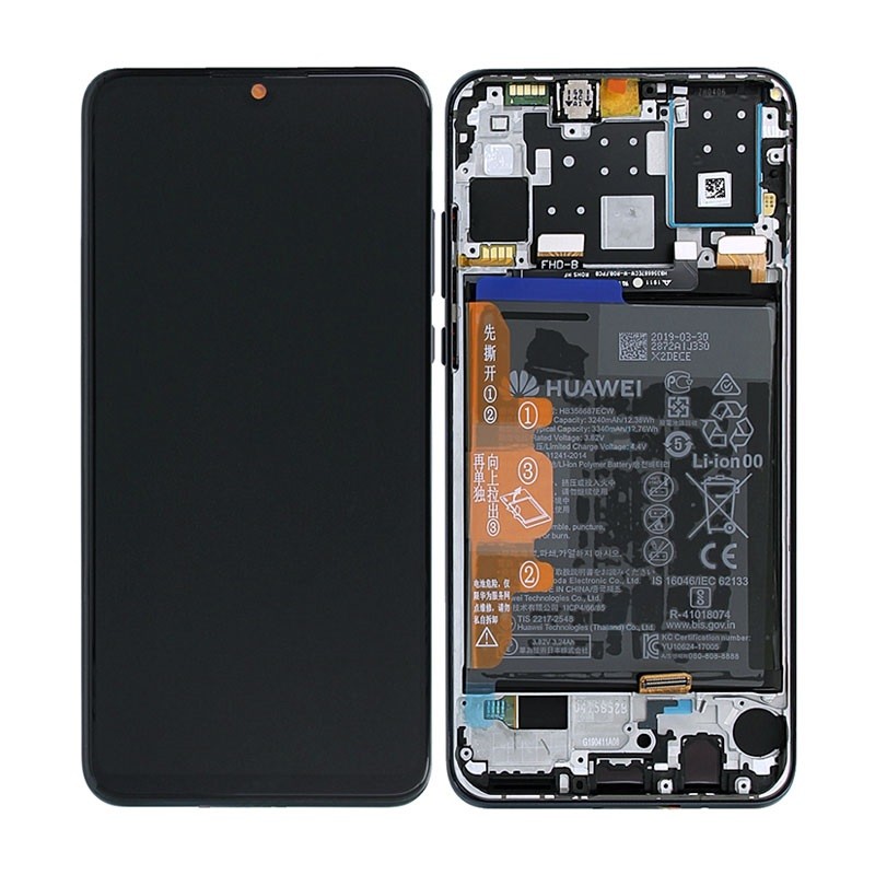 Display Lcd Huawei P30 Lite New Edition midnight black con batteria (MAR-L01BX MAR-L21BX) 02353FPX
