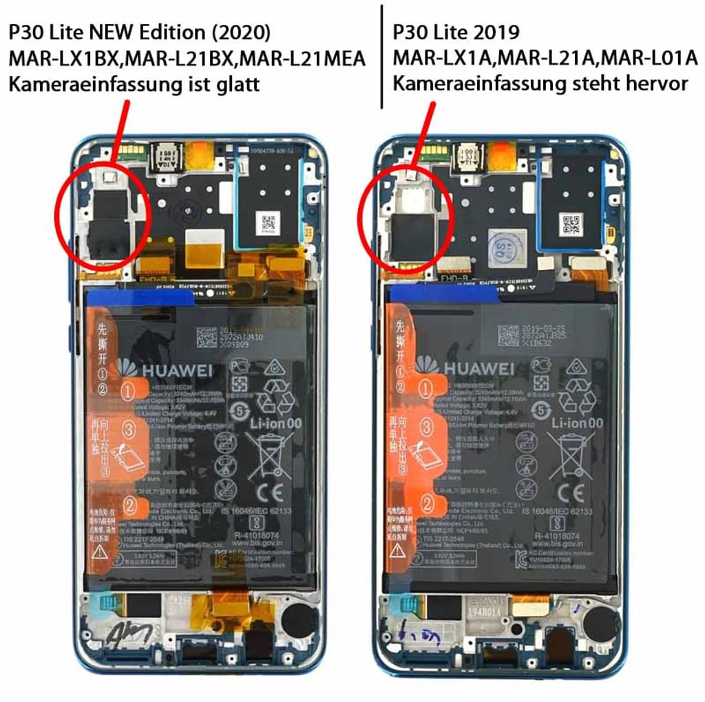 Display Lcd Huawei P30 Lite New Edition 2020 global version white con batteria (24Mpx) (MAR-AL00A) 02352PJN