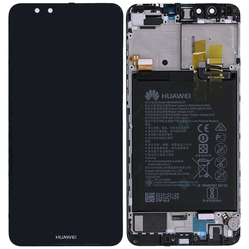 Display Lcd Huawei Y9 2018 black con batteria 02351VFR 02351VFS
