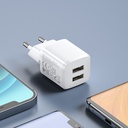 Caricabatteria USB Hoco N8 2.4A + 2 porte USB + cavo Lightning 1mt white