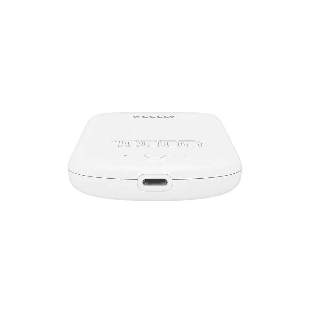 Celly Power Bank 10000mAh 10W Con MagSafe White MAGPB10000PROWH.webp