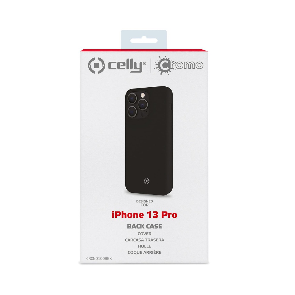 Custodia Celly iPhone 13 Pro cover cromo black CROMO1008BK