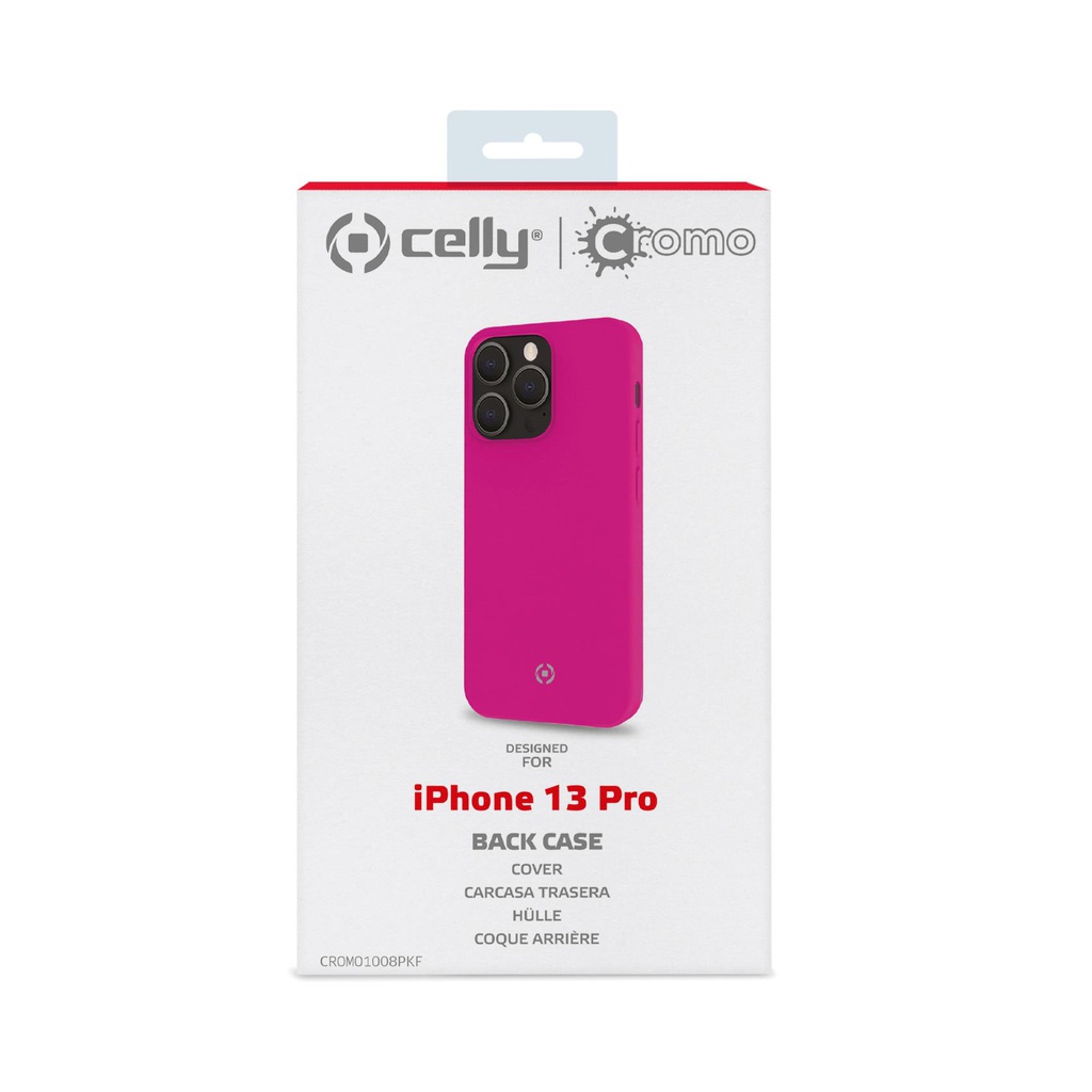 Custodia Celly iPhone 13 Pro cover cromo pink CROMO1008PKF