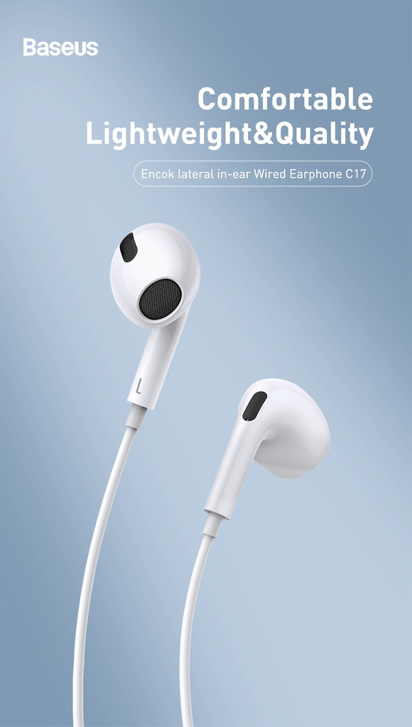 Auricolare Type-C Baseus encok C17 In-Ear wired NGCR010002 white