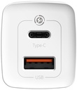 Caricabatteria USB Baseus 65W + porta USB-C GaN2 Lite quick EU CCGAN2L-B02 white