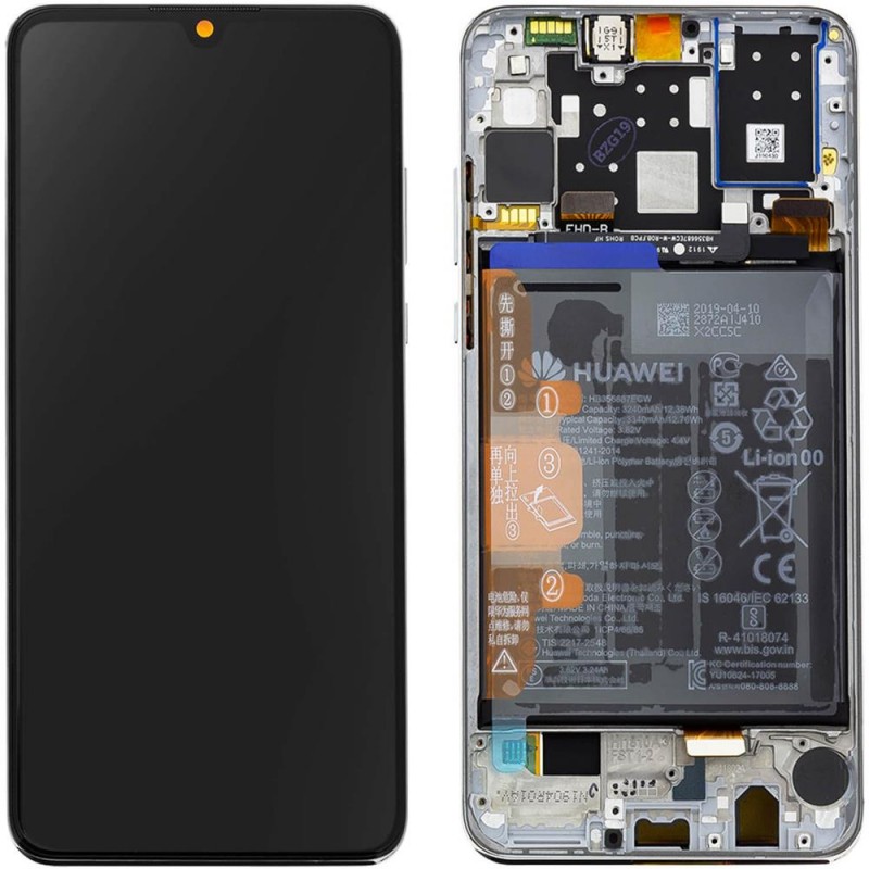 Huawei Display LCD P30 Lite White (MAR-LX1A MAR-LX1B) Con Batteria 02352RQC