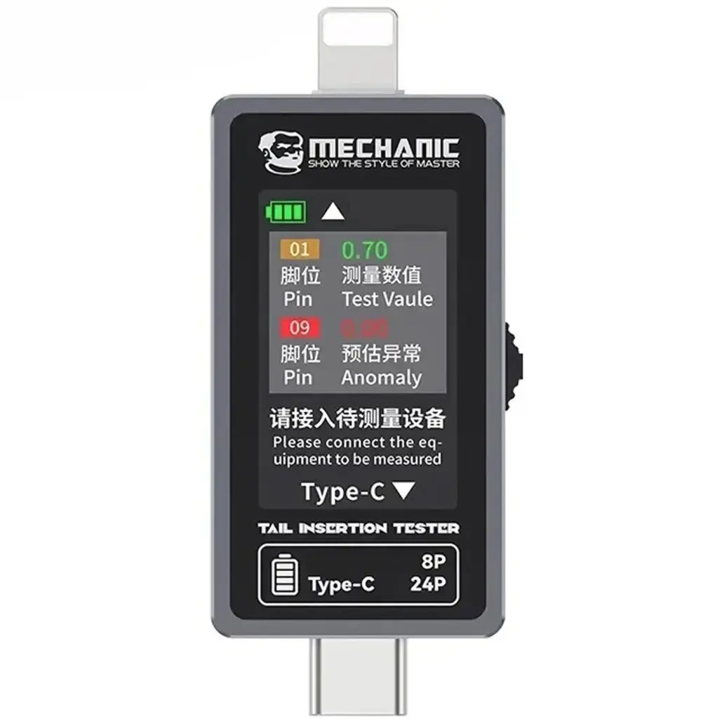 Mechanic Tester Corrente e Voltaggio USB-C - Lightning T-824