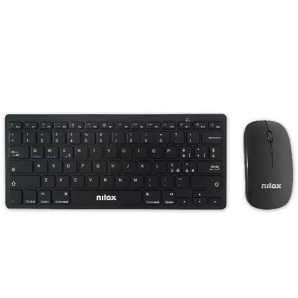Nilox Kit Keyboard and Mouse Wireless Slim Black NXKMMB00001
