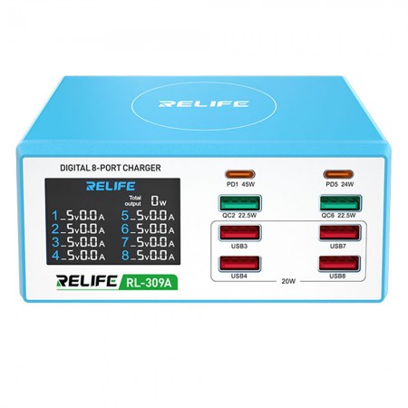 Relife Charging Station Fast 100W Desktop High Power 8-Port RL-309AW