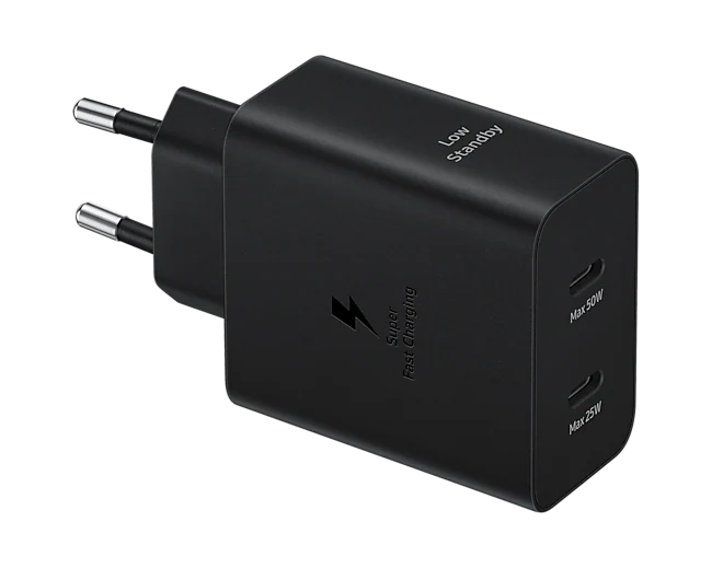 Samsung Caricabatterie 2 Porte (USB-C) 50W + Cavo Type-C To Type-C Black EP-T5020XBEGEU
