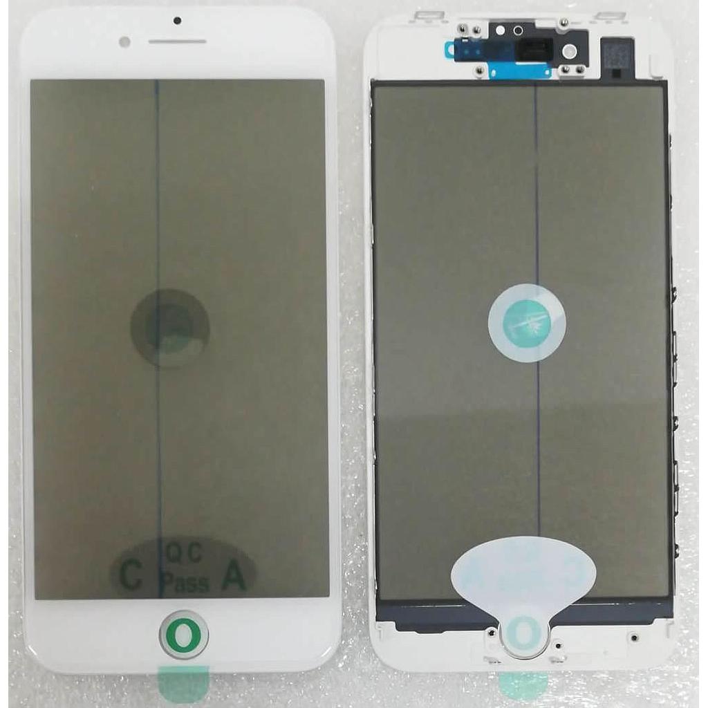 Vetro Lcd per iPhone 8 white con frame, oca e polarizer