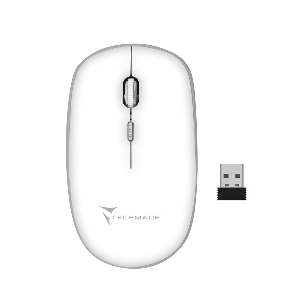 Techmade Mouse wireless white TM-MUSWN4B-WH