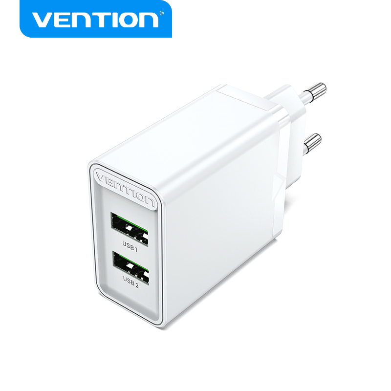 Vention Caricabatterie 2 Porte (2 USB) 18W White (FBAW0-EU)