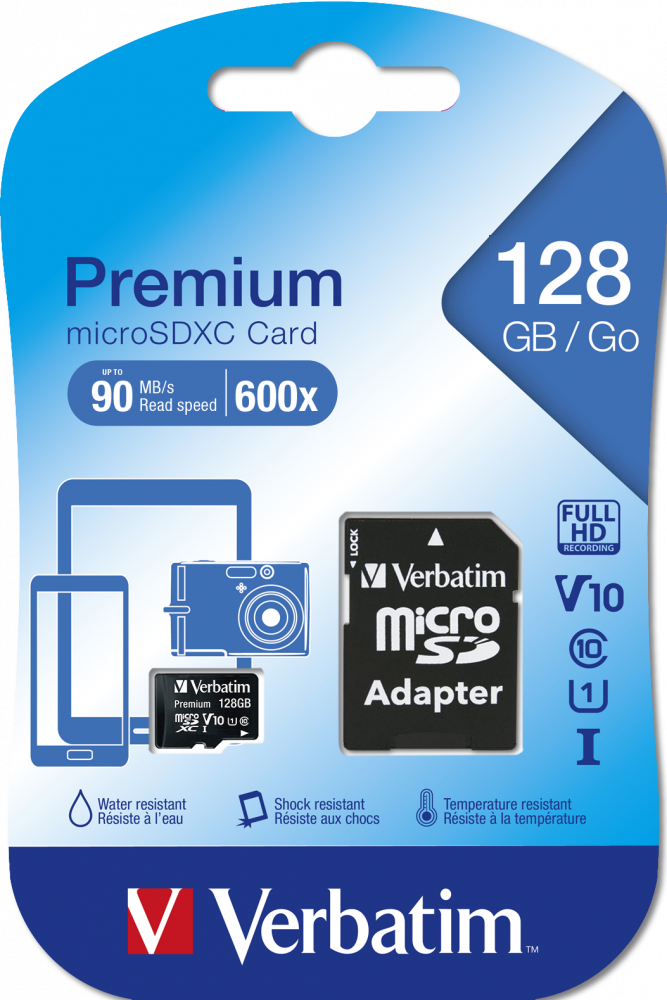 Verbatim Micro SD 128GB class 10 UHS-I 44085