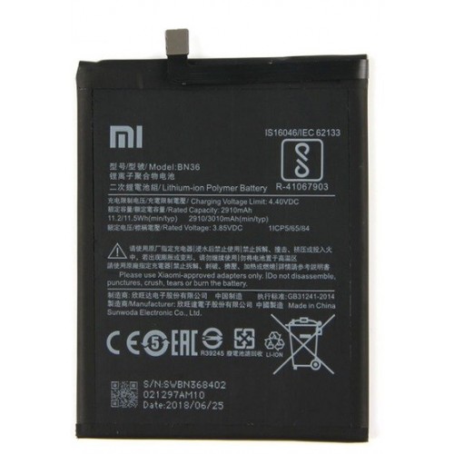 Xiaomi Batteria service pack Mi A2 Mi 6X BN36 46BN36A02093