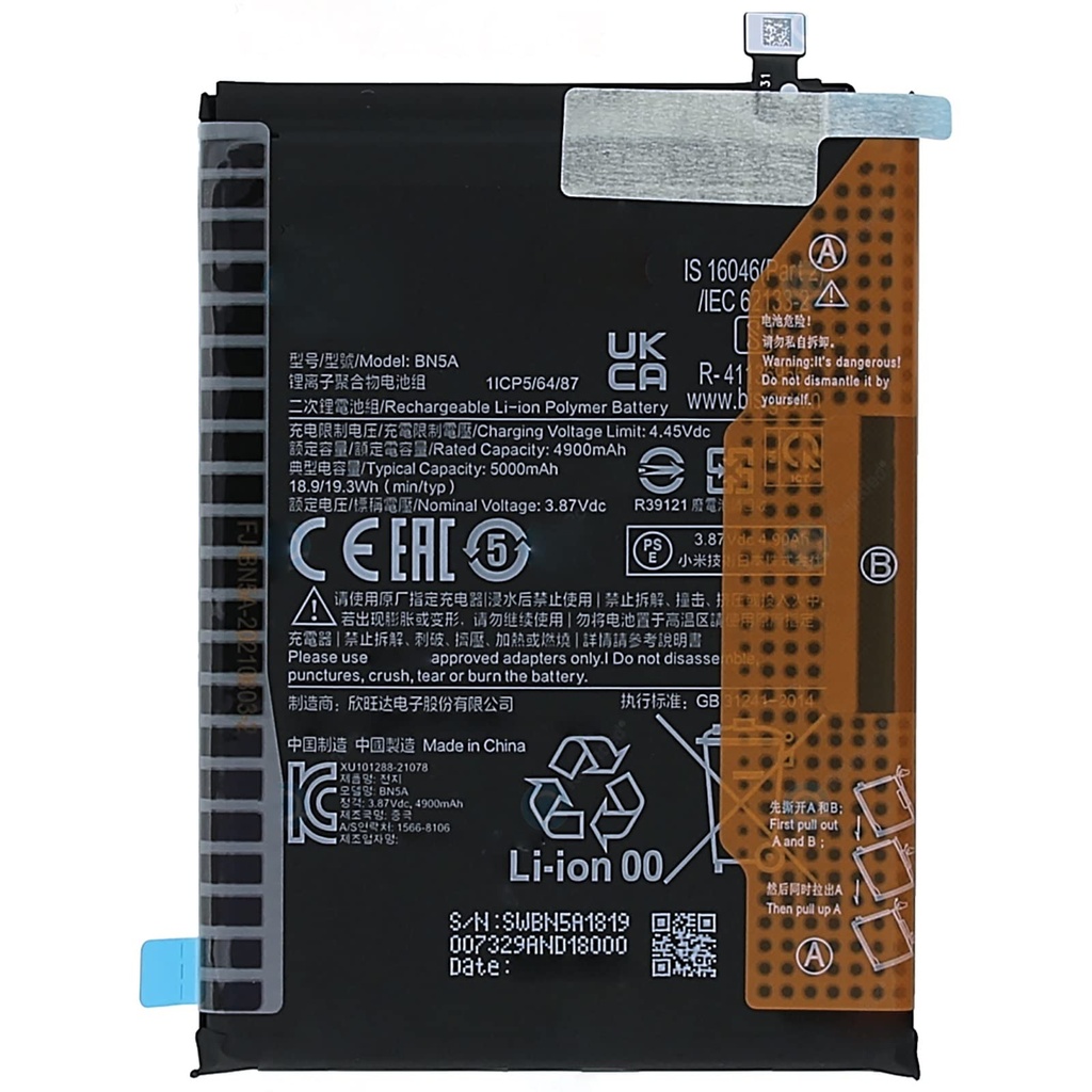Xiaomi Battery Service Pack Note 10 5G Poco M3 Pro BN5A 460200008SLM 46020000835Z